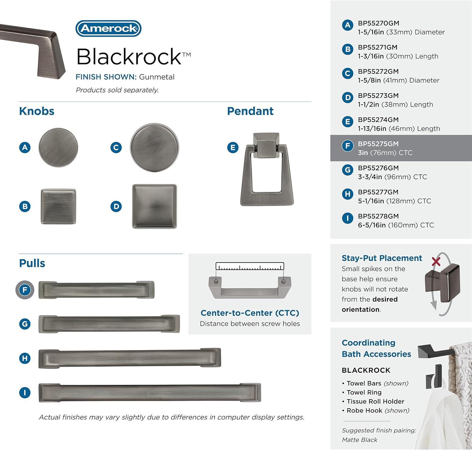 imageAmerock Appliance Pull Black Bronze 12 inch 305 mm Center to Center Blackrock 1 Pack Drawer Pull Drawer Handle Cabinet HardwareGunmetal