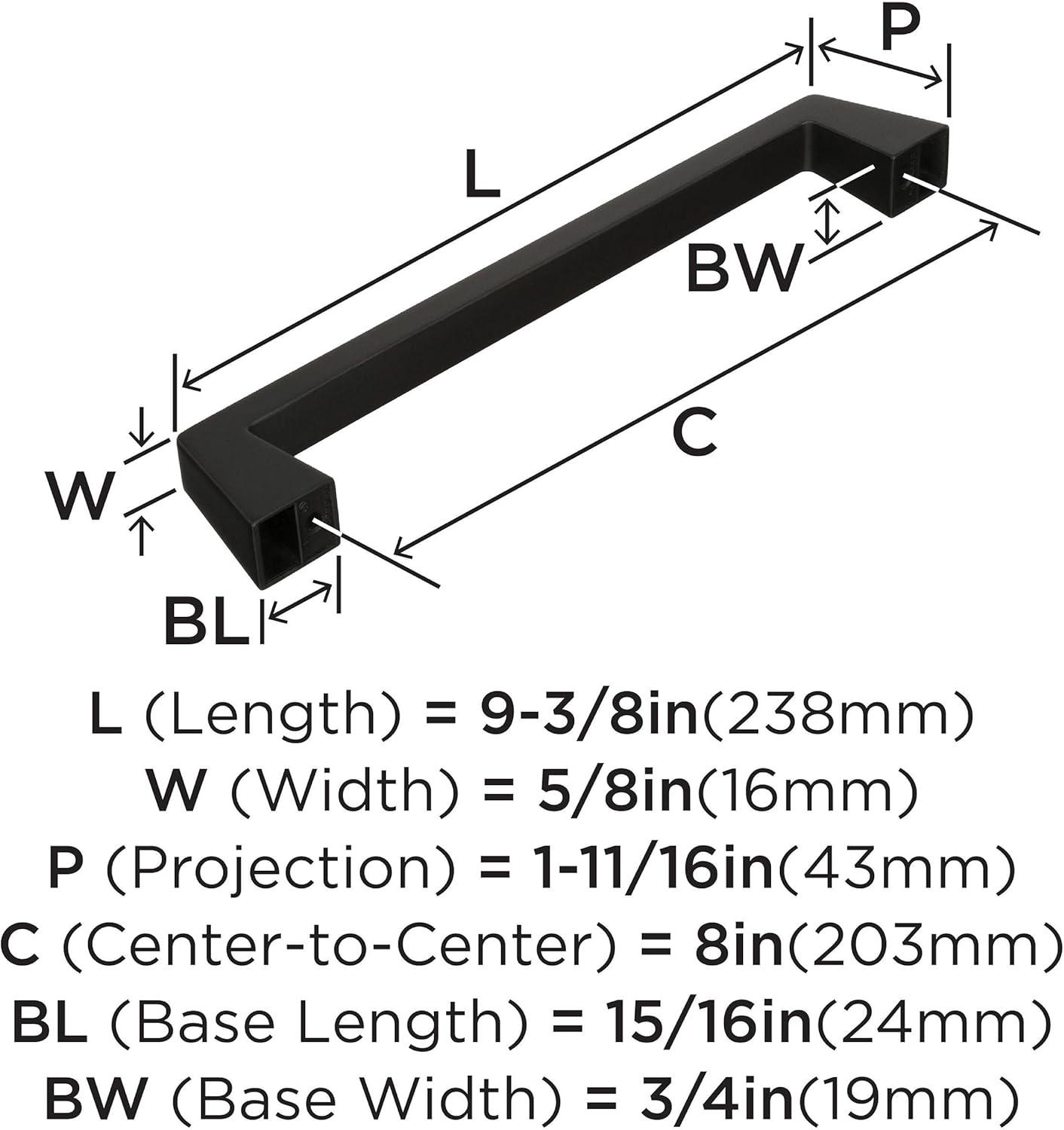 imageAmerock Appliance Pull Black Bronze 8 inch 203 mm Center to Center Blackrock 1 Pack Drawer Pull Drawer Handle Cabinet Hardware