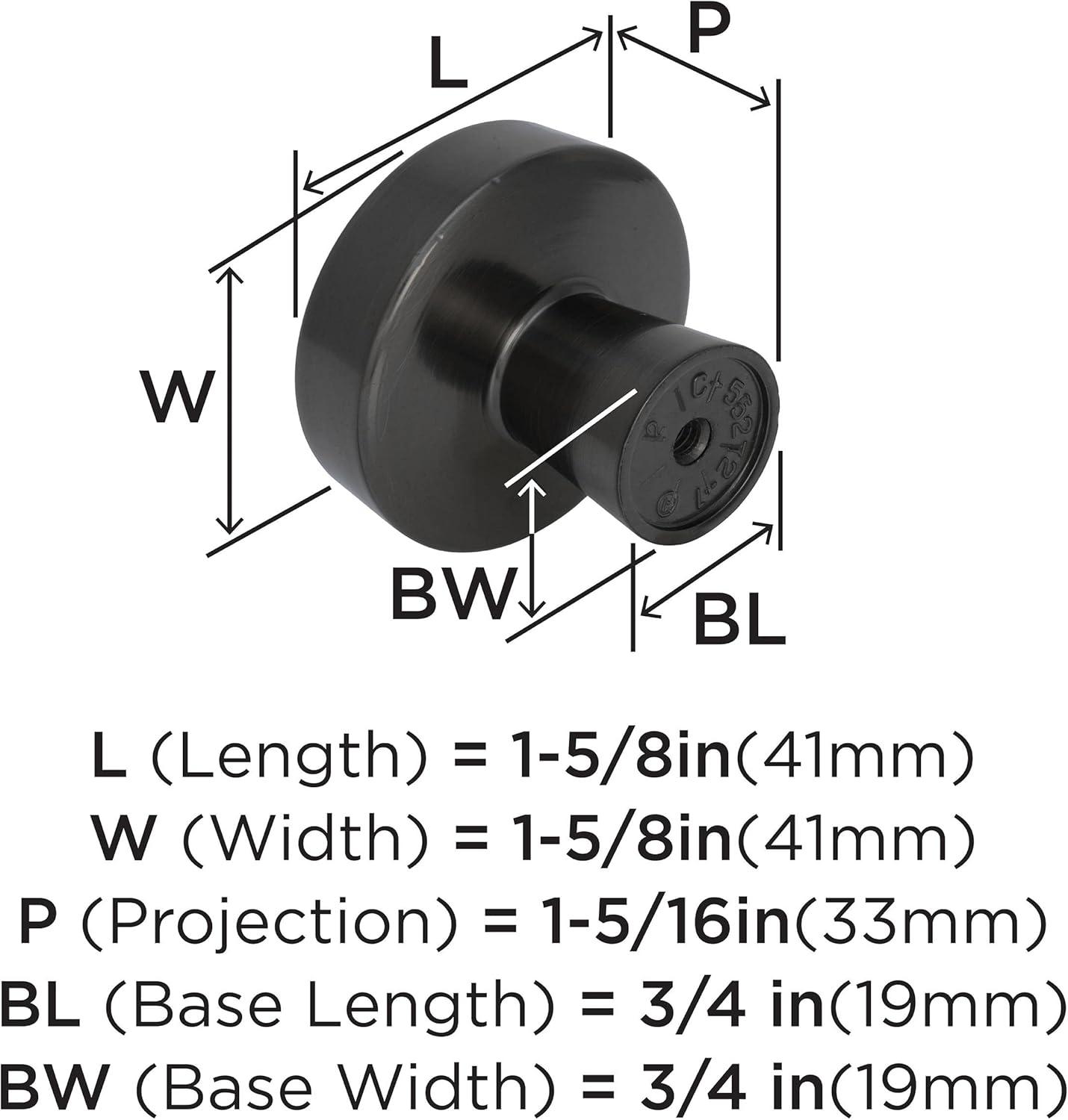 imageAmerock Cabinet Knob Black Bronze 158 inch 41 mm Diameter Blackrock 1 Pack Drawer Knob Cabinet HardwareGunmetal