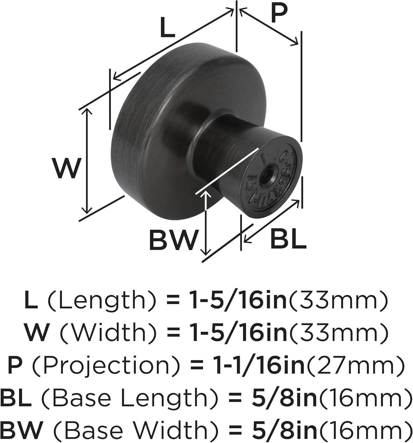 imageAmerock Cabinet Knob Black Bronze 158 inch 41 mm Diameter Blackrock 1 Pack Drawer Knob Cabinet HardwareGunmetal