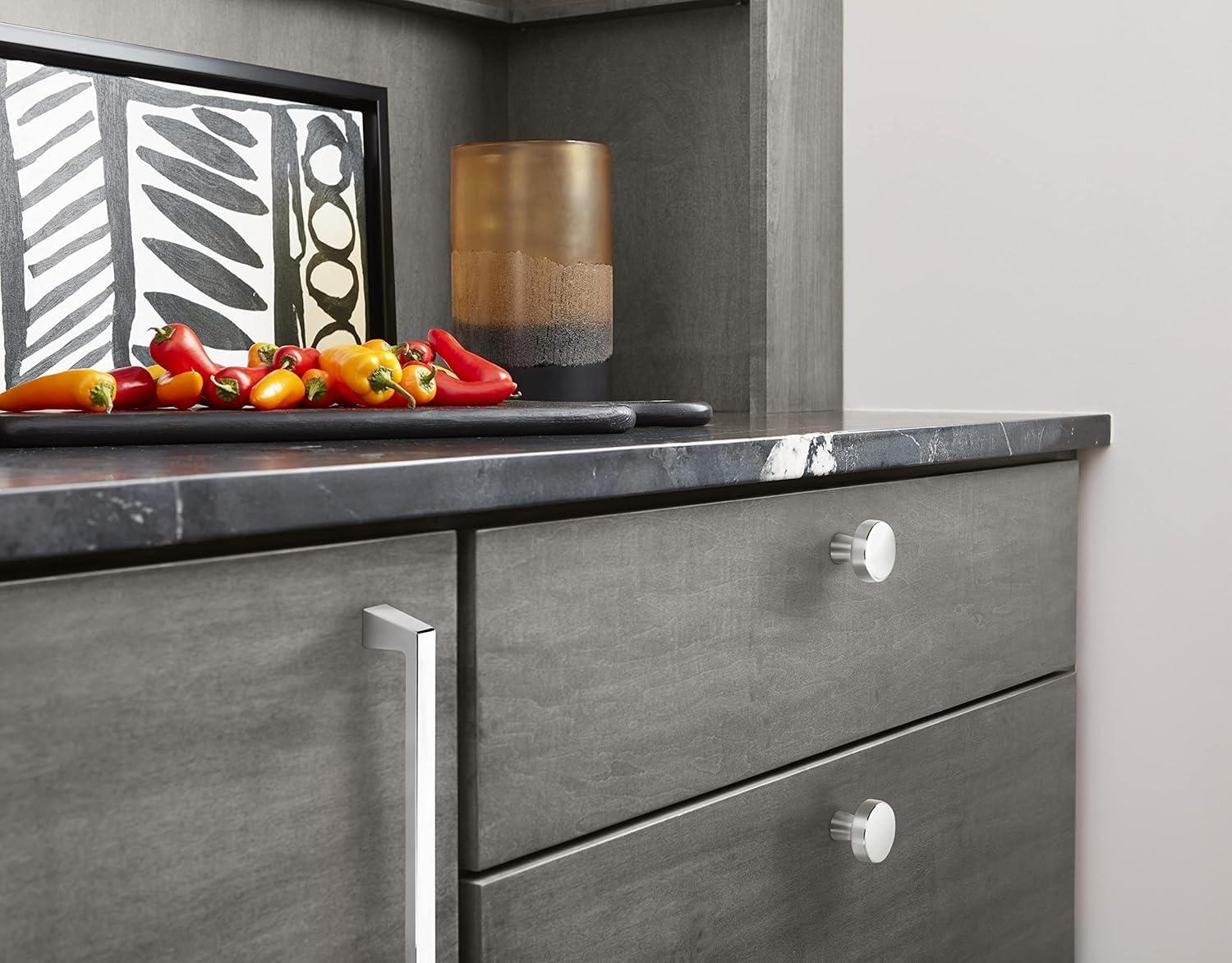 imageAmerock Cabinet Knob Black Bronze 158 inch 41 mm Diameter Blackrock 1 Pack Drawer Knob Cabinet HardwarePolished Chrome