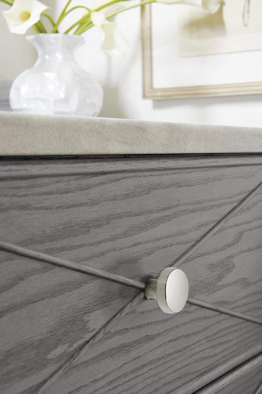 imageAmerock Cabinet Knob Black Bronze 158 inch 41 mm Diameter Blackrock 1 Pack Drawer Knob Cabinet HardwarePolished Nickel
