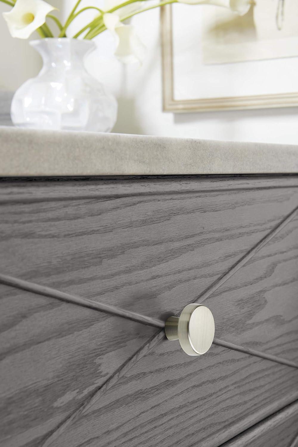 imageAmerock Cabinet Knob Black Bronze 158 inch 41 mm Diameter Blackrock 1 Pack Drawer Knob Cabinet HardwareSatin Nickel