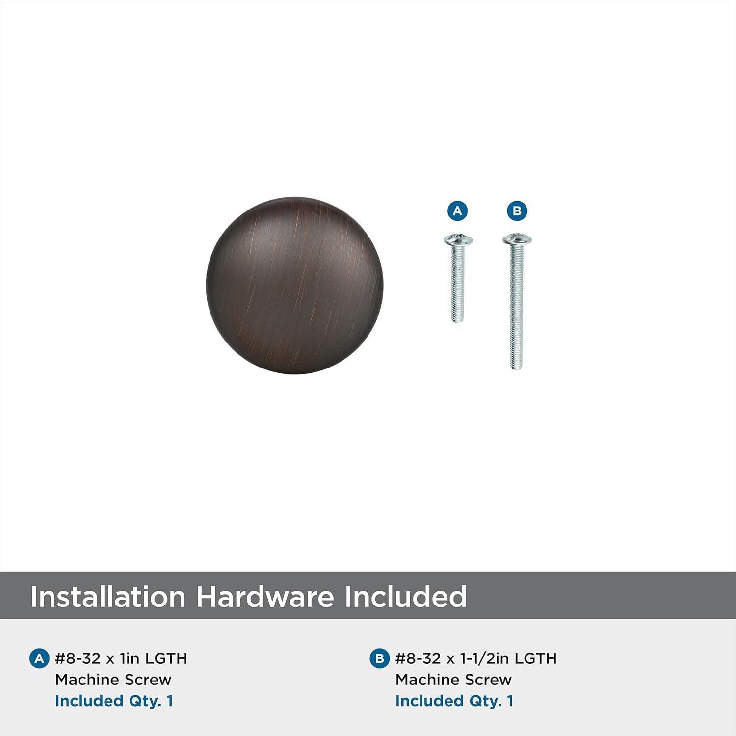 imageAmerock Cabinet Knob Oil Rubbed Bronze 114 inch 32 mm Diameter Edona 10 Pack Drawer Knob Cabinet HardwareOil Rubbed Bronze