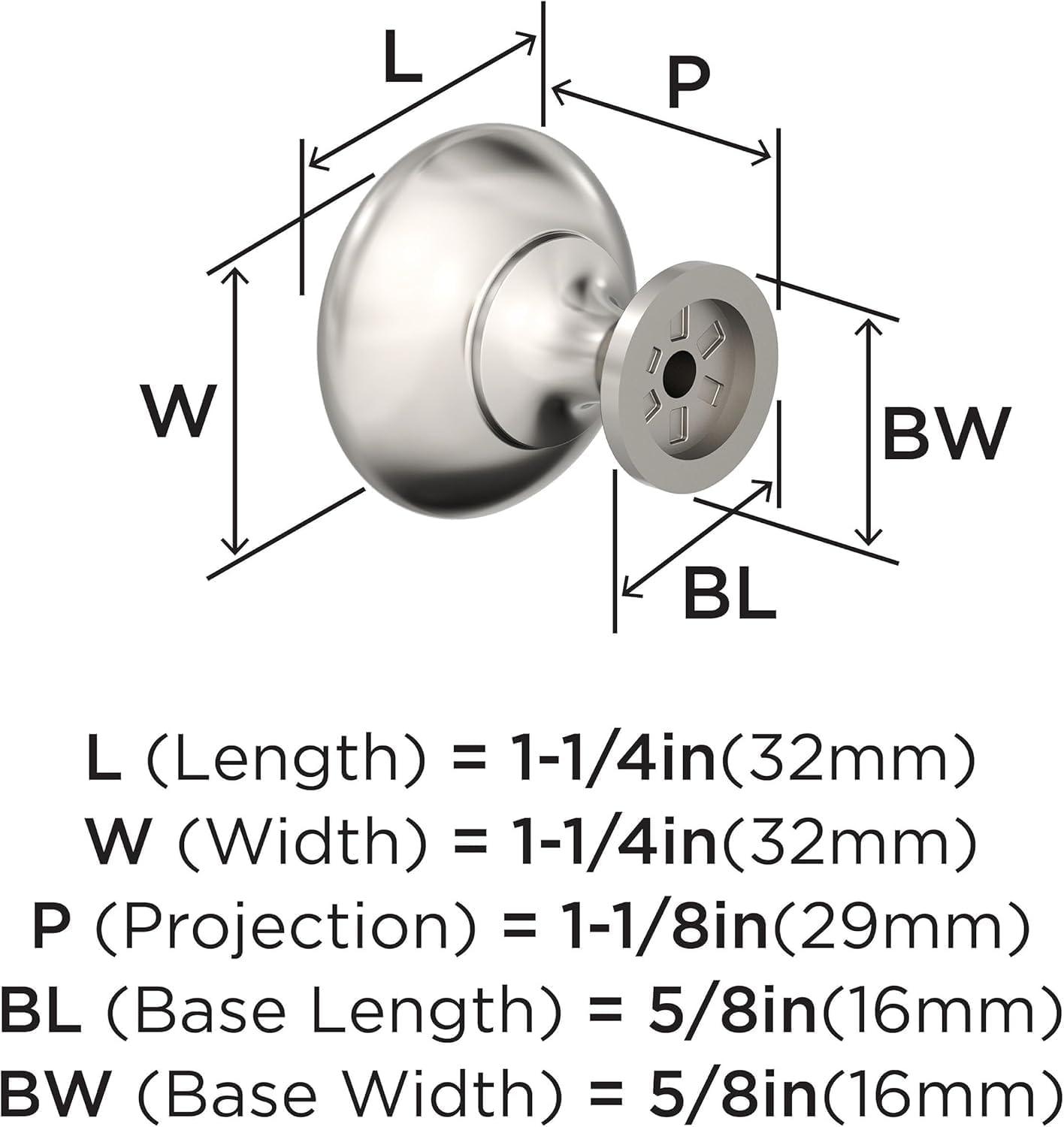 imageAmerock Cabinet Knob Oil Rubbed Bronze 114 inch 32 mm Diameter Edona 10 Pack Drawer Knob Cabinet HardwarePolished Nickel