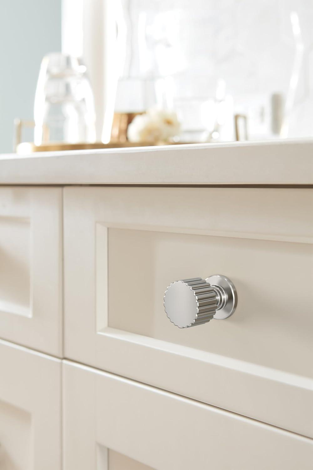 imageAmerock Ballard 1 inch 25mm Diameter Matte Black Cabinet Knob BP37640MBPolished Chrome