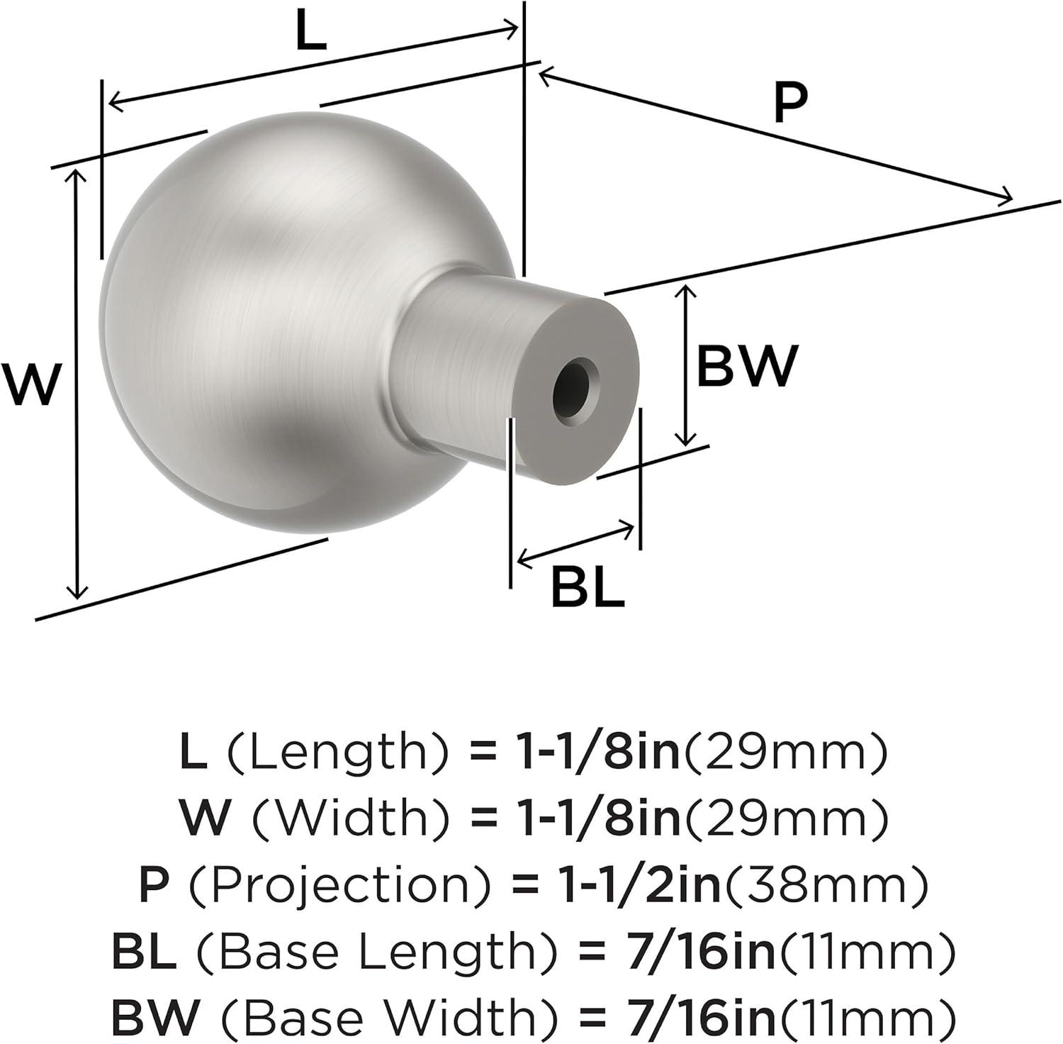 imageAmerock Coble 118 inch 29mm Diameter OilRubbed Bronze Cabinet Knob BP37660ORBSatin Nickel