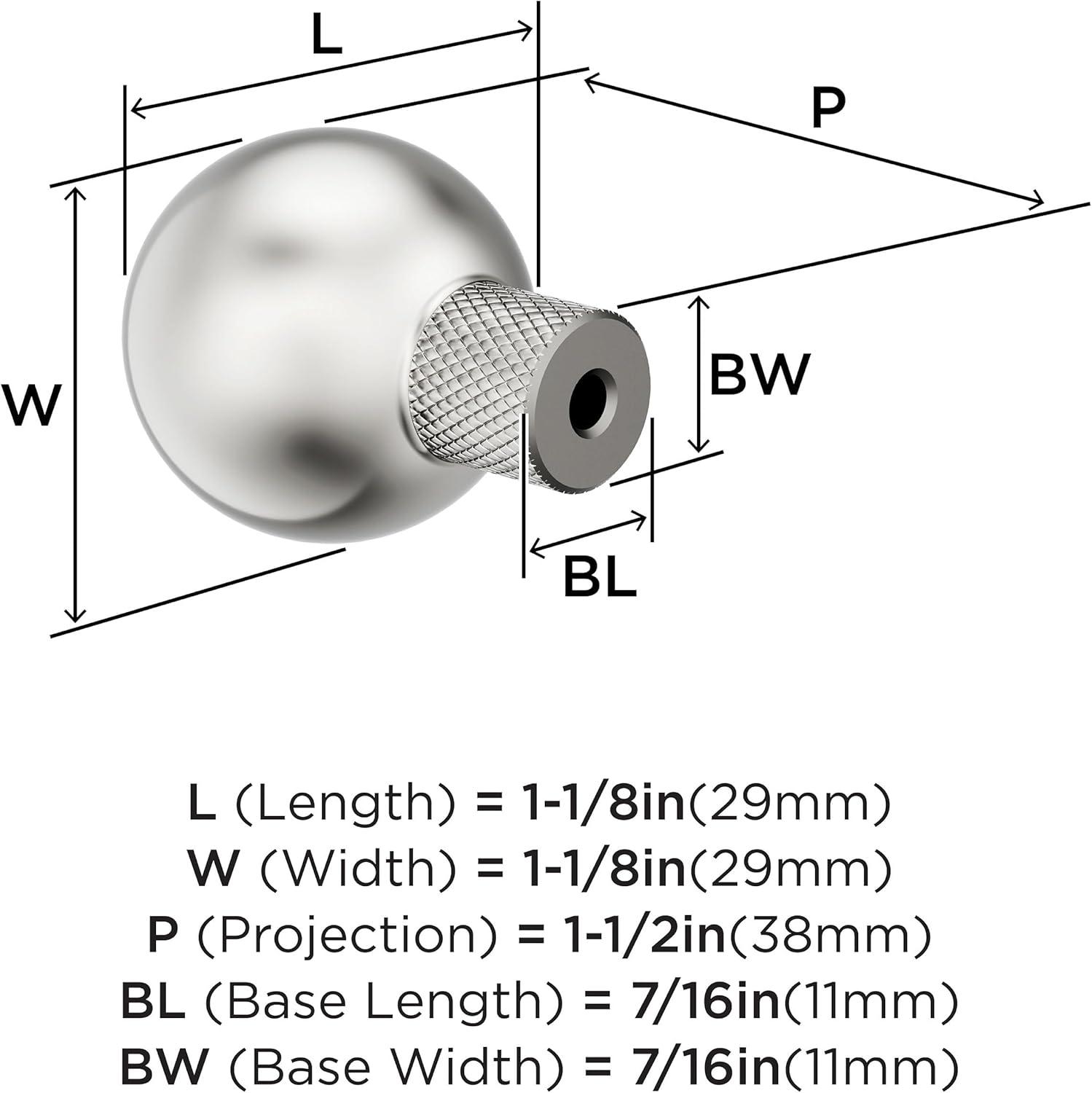 imageAmerock Collet 118 inch 29mm Diameter Satin Nickel Cabinet Knob BP37680G10Polished Nickel