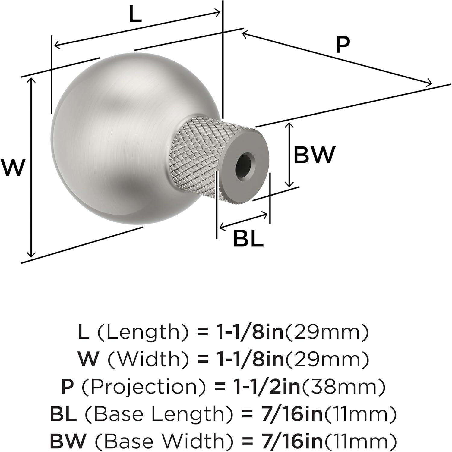 imageAmerock Collet 118 inch 29mm Diameter Satin Nickel Cabinet Knob BP37680G10Satin Nickel
