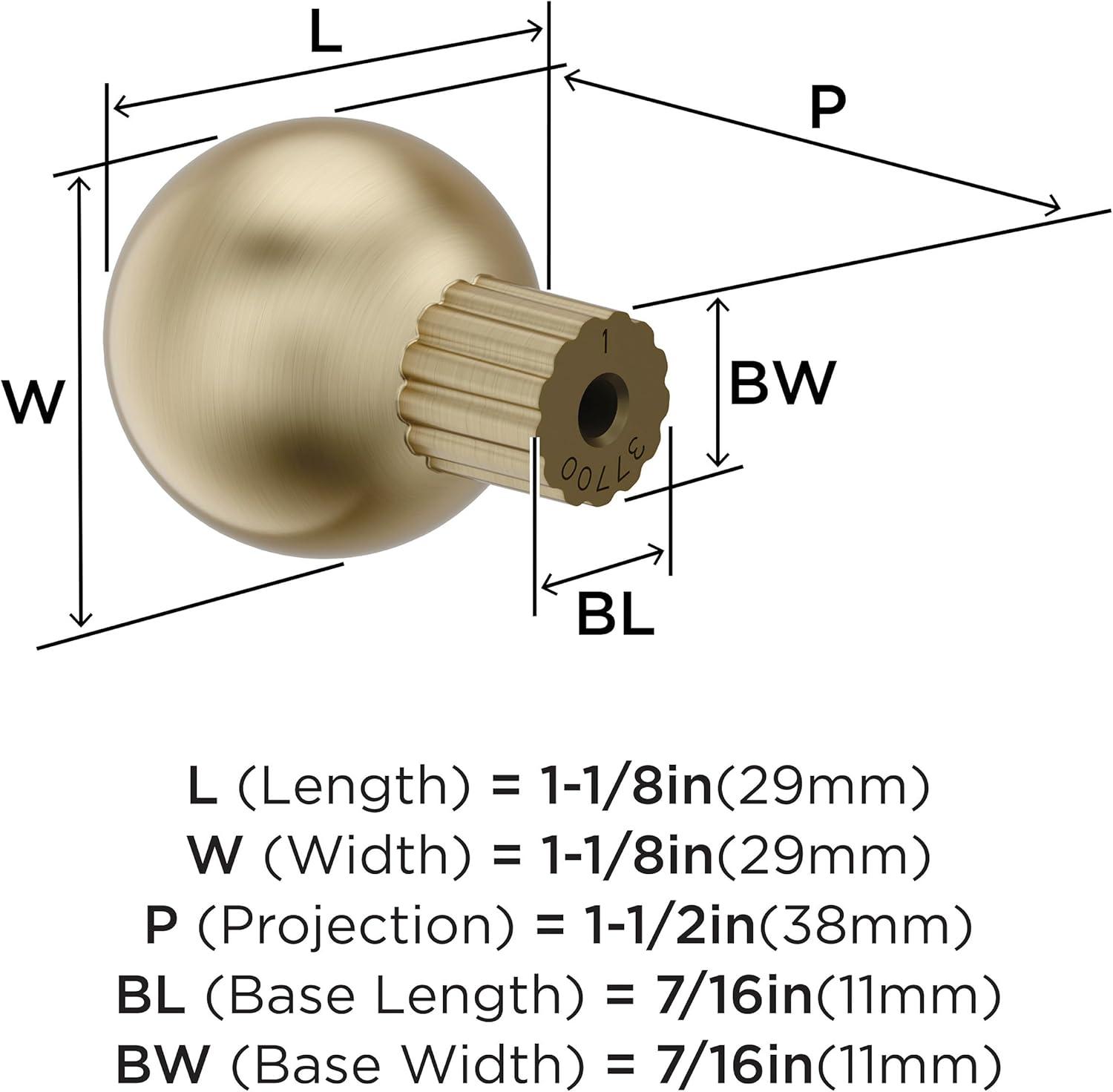 imageAmerock Cowrie 118 inch 29mm Diameter Polished Chrome Cabinet Knob BP3770026Golden Champagne