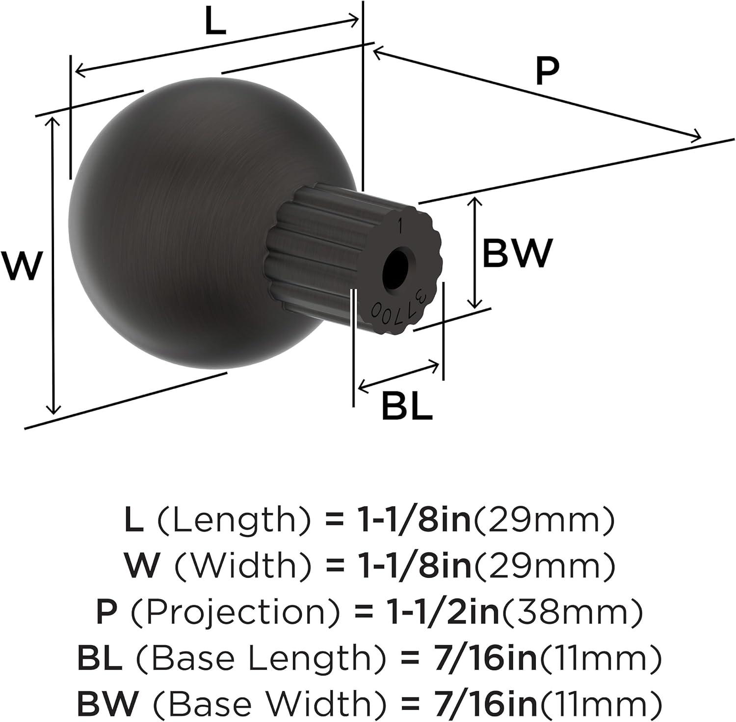 imageAmerock Cowrie 118 inch 29mm Diameter Polished Chrome Cabinet Knob BP3770026Oil Rubbed Bronze