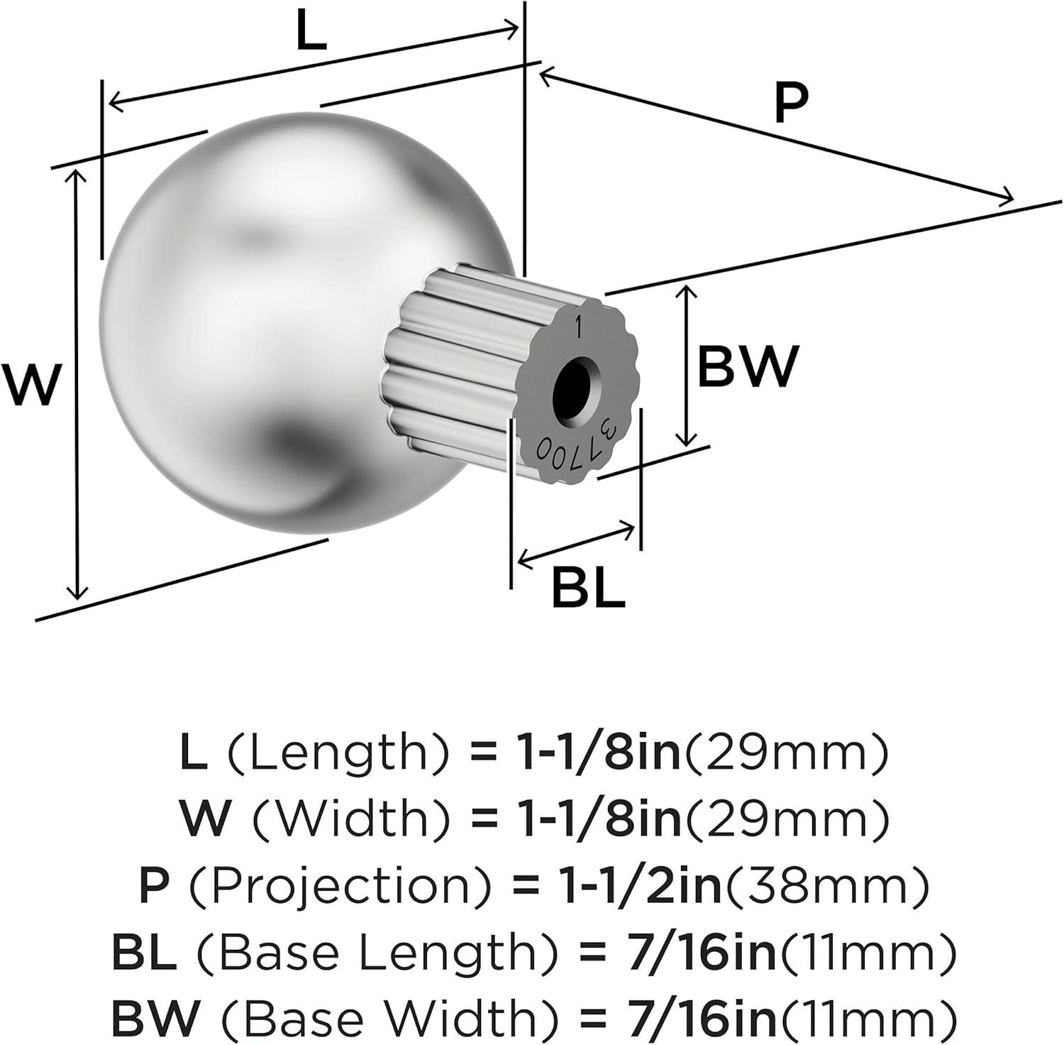 imageAmerock Cowrie 118 inch 29mm Diameter Polished Chrome Cabinet Knob BP3770026Polished Chrome