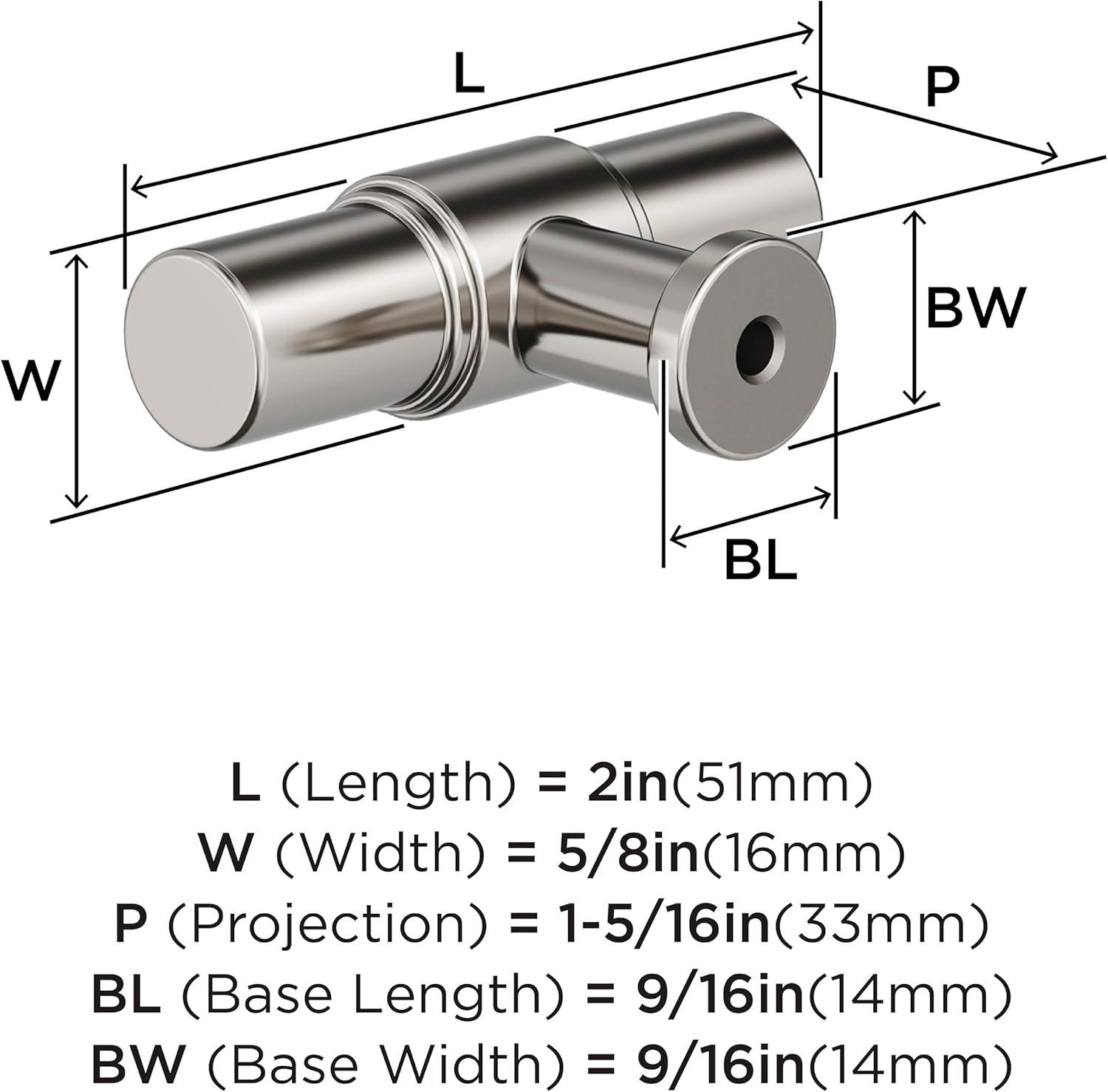 imageAmerock Faircrest 2 inch 51mm Length Satin Nickel Cabinet Knob BP37461G10Polished Nickel