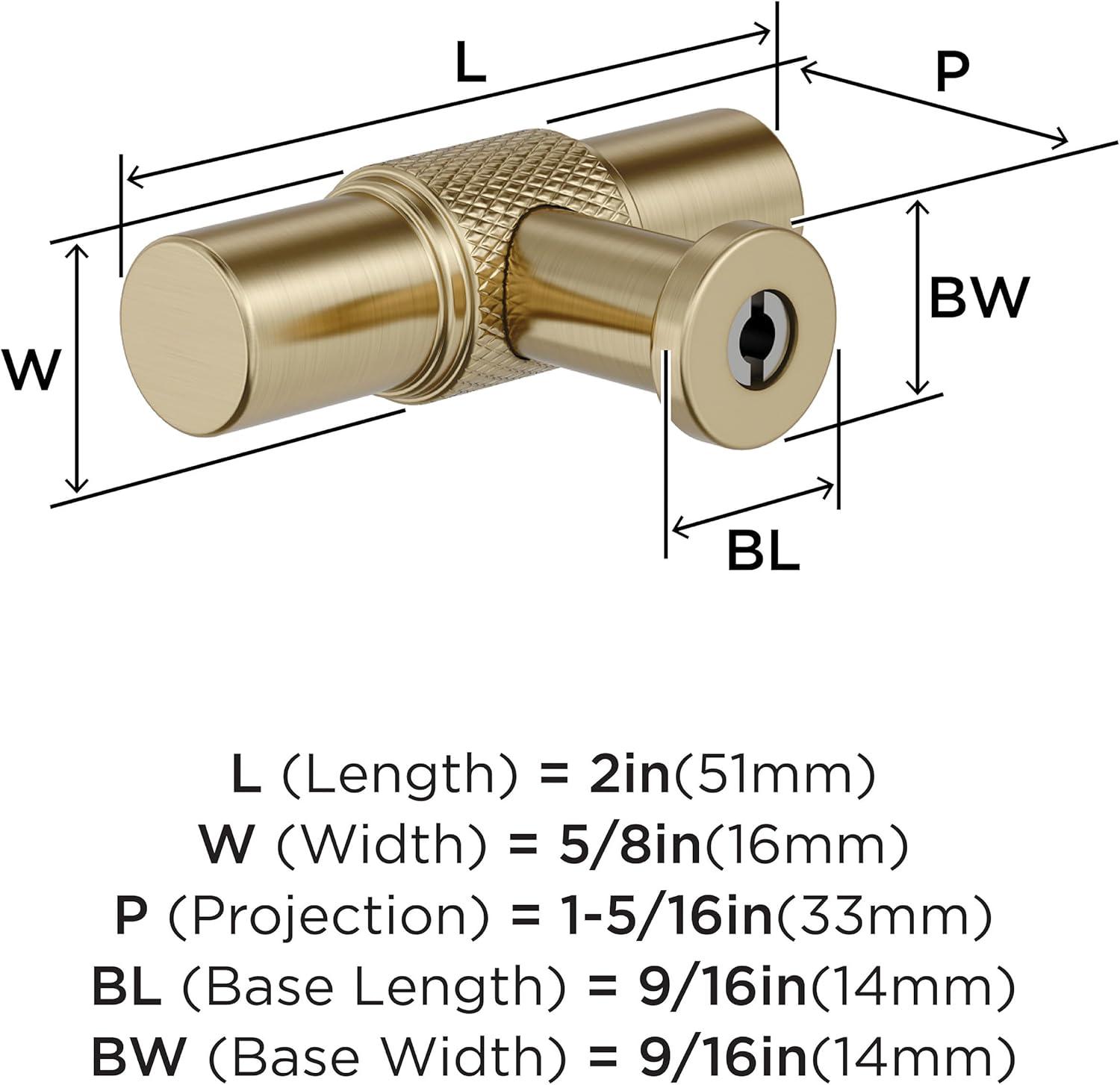 imageAmerock Faraday 2 inch 51mm Length Matte Black Cabinet Knob BP37741MBGolden Champagne