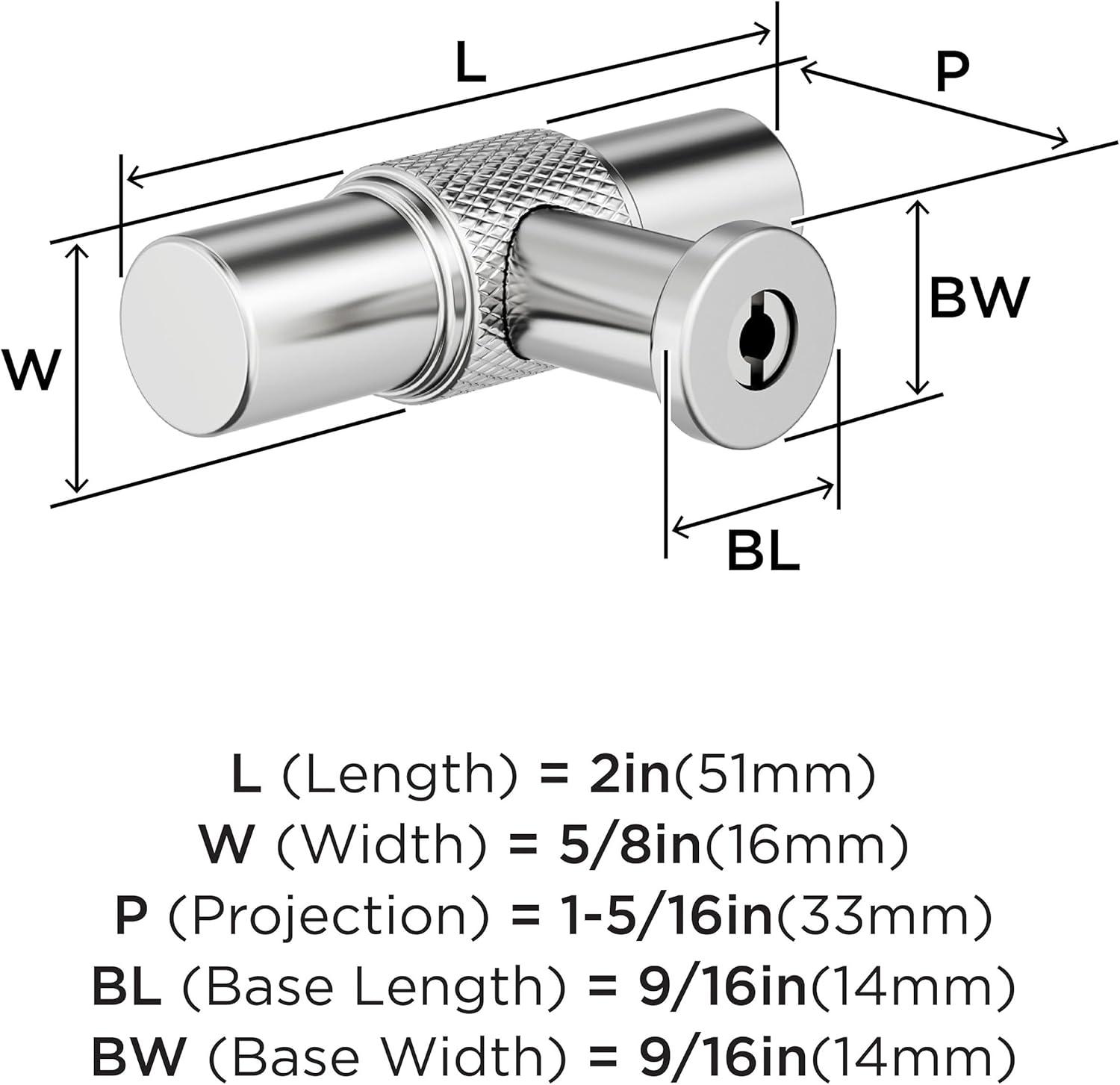 imageAmerock Faraday 2 inch 51mm Length Matte Black Cabinet Knob BP37741MBPolished Chrome