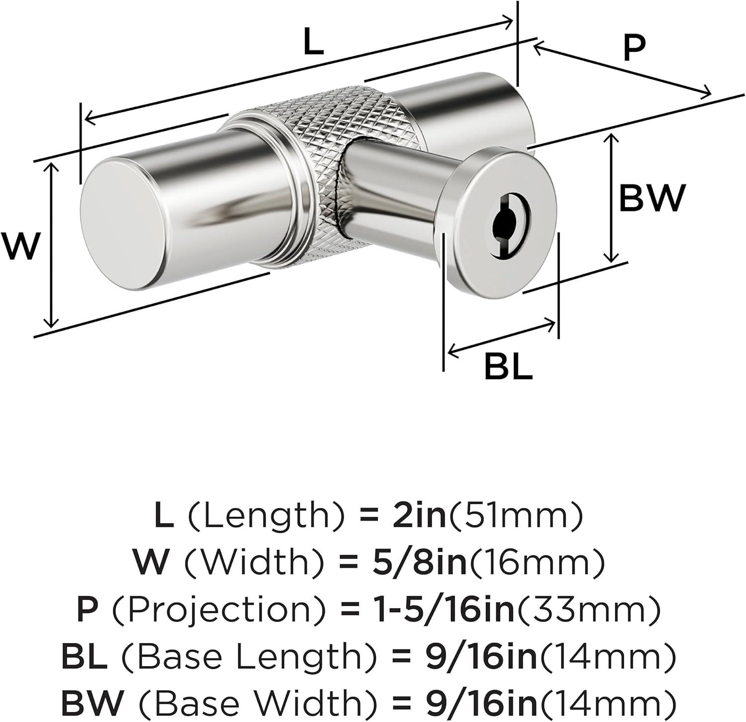 imageAmerock Faraday 2 inch 51mm Length Matte Black Cabinet Knob BP37741MBPolished Nickel