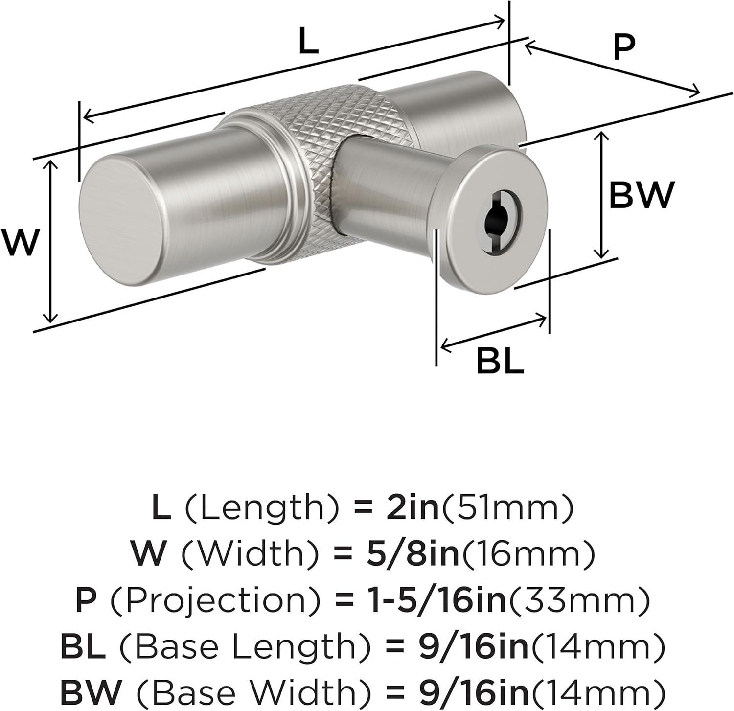 imageAmerock Faraday 2 inch 51mm Length Matte Black Cabinet Knob BP37741MBSatin Nickel