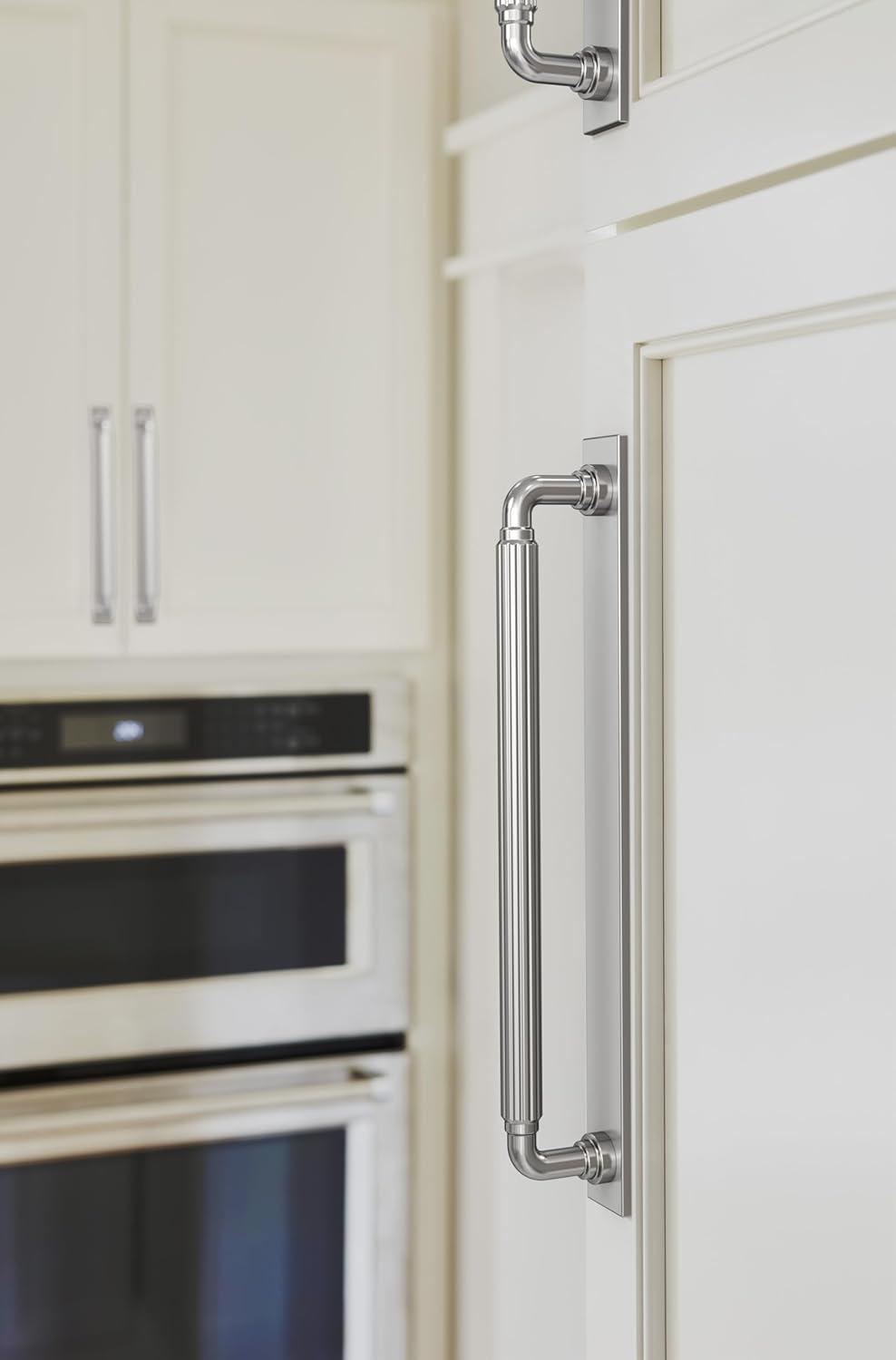 imageAmerock Ladera 6516 inch 160mm CentertoCenter Rectangle Matte Black Cabinet Pull Backplate BP37764MBPolished Chrome