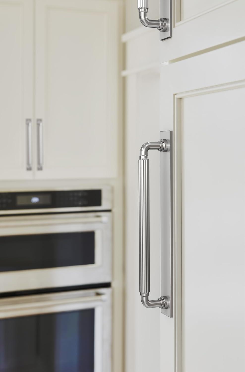 imageAmerock Ladera 6516 inch 160mm CentertoCenter Rectangle Matte Black Cabinet Pull Backplate BP37764MBPolished Chrome