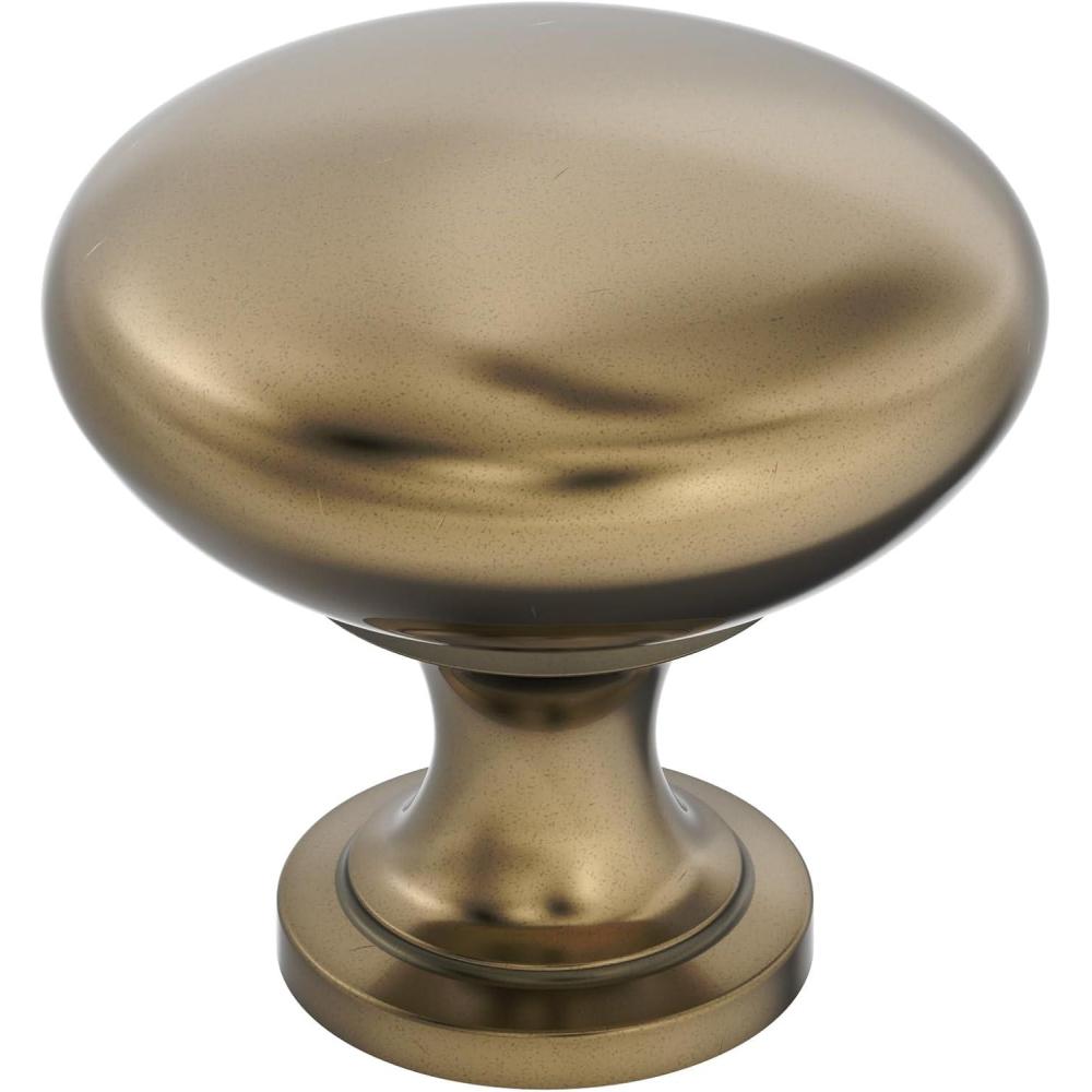 imageAmerock Cabinet Knob Oil Rubbed Bronze 114 inch 32 mm Diameter Edona 10 Pack Drawer Knob Cabinet HardwareBurnished Brass