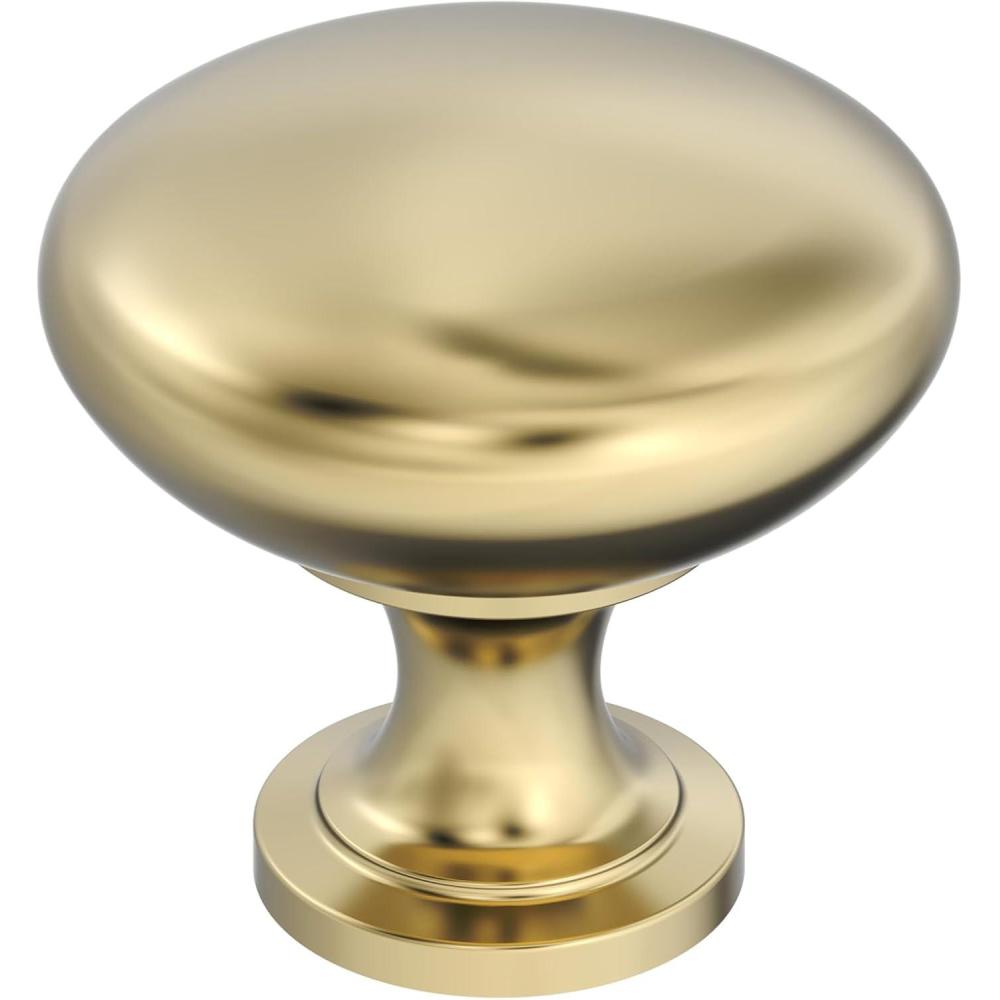 imageAmerock Cabinet Knob Oil Rubbed Bronze 114 inch 32 mm Diameter Edona 10 Pack Drawer Knob Cabinet HardwarePolished Brass