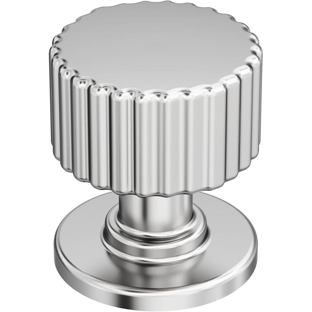 imageAmerock Ballard 1 inch 25mm Diameter Matte Black Cabinet Knob BP37640MBPolished Chrome