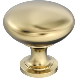 Amerock | Cabinet Knob | Oil Rubbed Bronze | 1-1/4 inch (32 mm) Diameter | Edona | 10 Pack | Drawer Knob | Cabinet Hardware(Polished Brass)