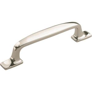 Amerock | Cabinet Pull | Black Bronze | 5-1/16 inch (128 mm) Center to Center | Highland Ridge | 1 Pack | Drawer Pull | Drawer Handle | Cabinet Hardware(Polished Nickel)