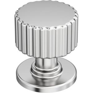 Amerock Ballard 1 inch (25mm) Diameter Matte Black Cabinet Knob, BP37640MB(Polished Chrome)
