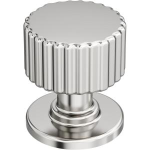 Amerock Ballard 1 inch (25mm) Diameter Matte Black Cabinet Knob, BP37640MB(Polished Nickel)