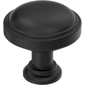 Amerock Enlivity 1-1/4 inch (32mm) Diameter Golden Champagne Cabinet Knob, BP37720BBZ(Matte Black)