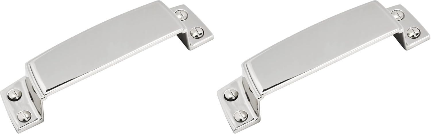 imageAmerock Cabinet Cup Pull Black Bronze 312 inch 89 mm Center to Center Highland Ridge 1 Pack Drawer Pull Drawer Handle Cabinet HardwarePolished Chrome