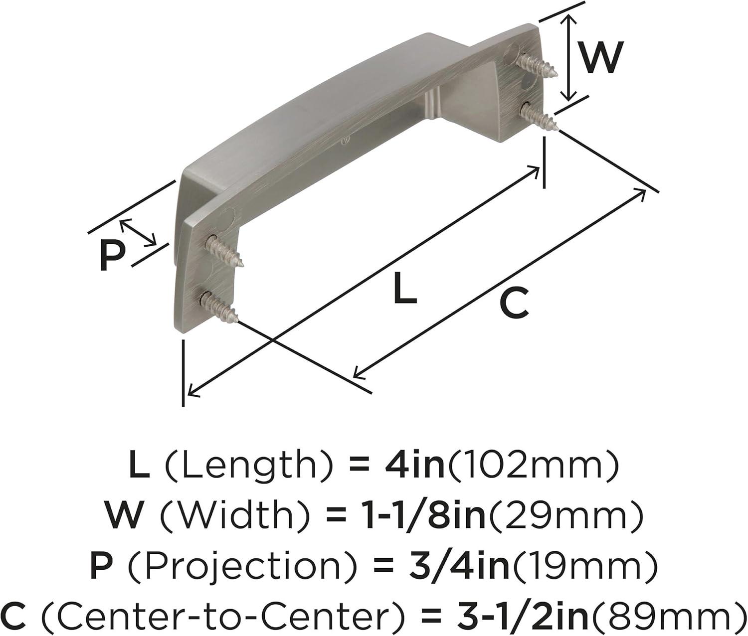 imageAmerock Cabinet Cup Pull Black Bronze 312 inch 89 mm Center to Center Highland Ridge 1 Pack Drawer Pull Drawer Handle Cabinet HardwareSatin Nickel