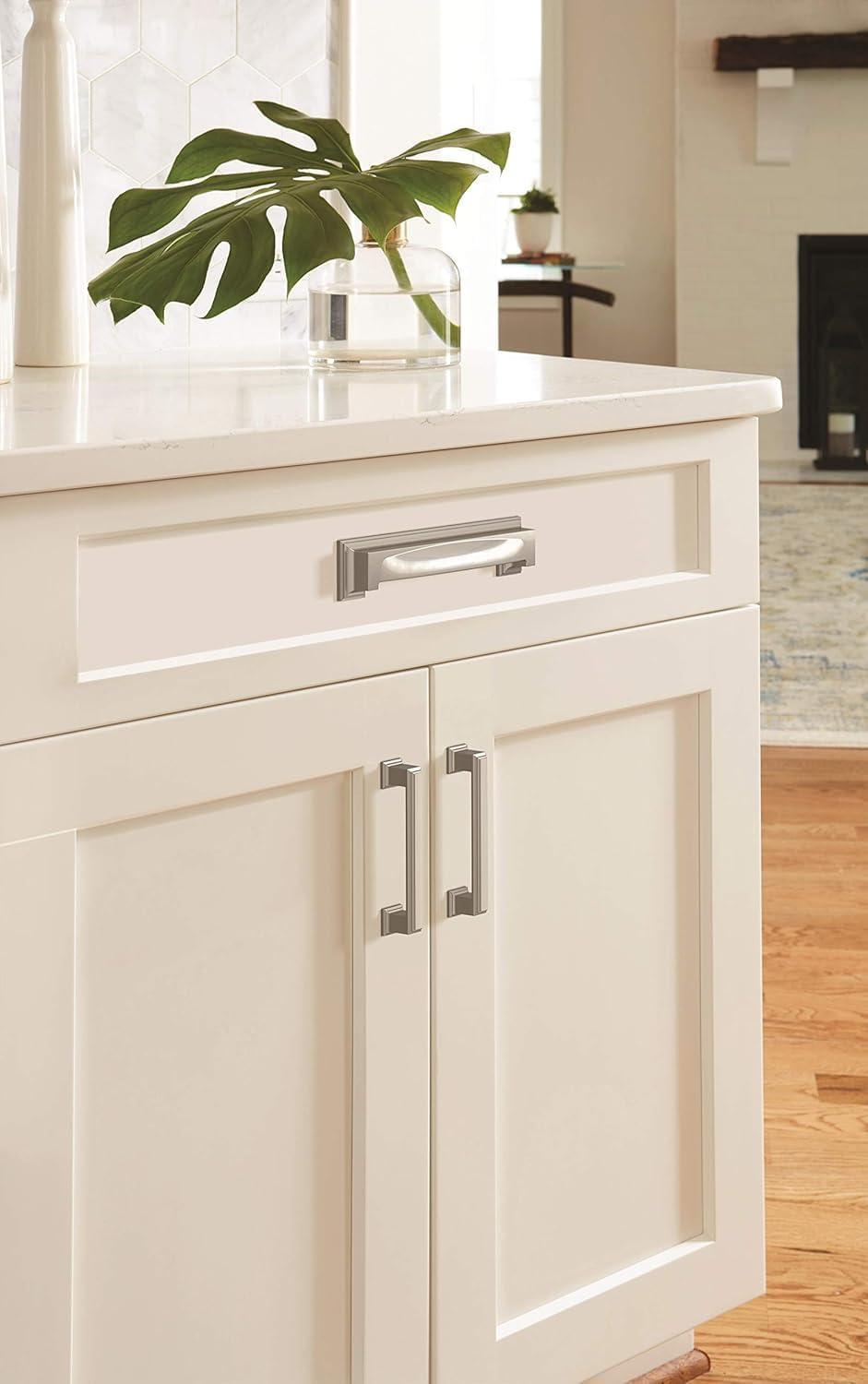 imageAmerock Cabinet Cup Pull Matte Black 3 inch ampamp 334 inch 76mm ampamp 96 mm CentertoCenter Appoint 1 Pack Drawer Pull Cabinet Handle Cabinet HardwareSatin Nickel