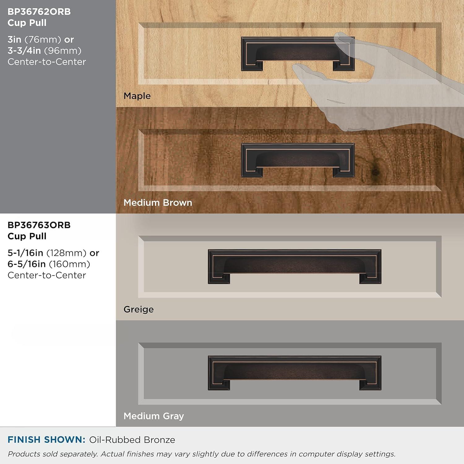 imageAmerock Cabinet Cup Pull Matte Black 3 inch ampamp 334 inch 76mm ampamp 96 mm CentertoCenter Appoint 1 Pack Drawer Pull Cabinet Handle Cabinet HardwareOil Rubbed Bronze
