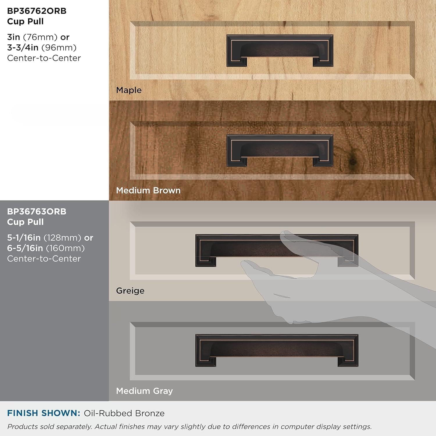 imageAmerock Cabinet Cup Pull Matte Black 3 inch ampamp 334 inch 76mm ampamp 96 mm CentertoCenter Appoint 1 Pack Drawer Pull Cabinet Handle Cabinet HardwareOil Rubbed Bronze