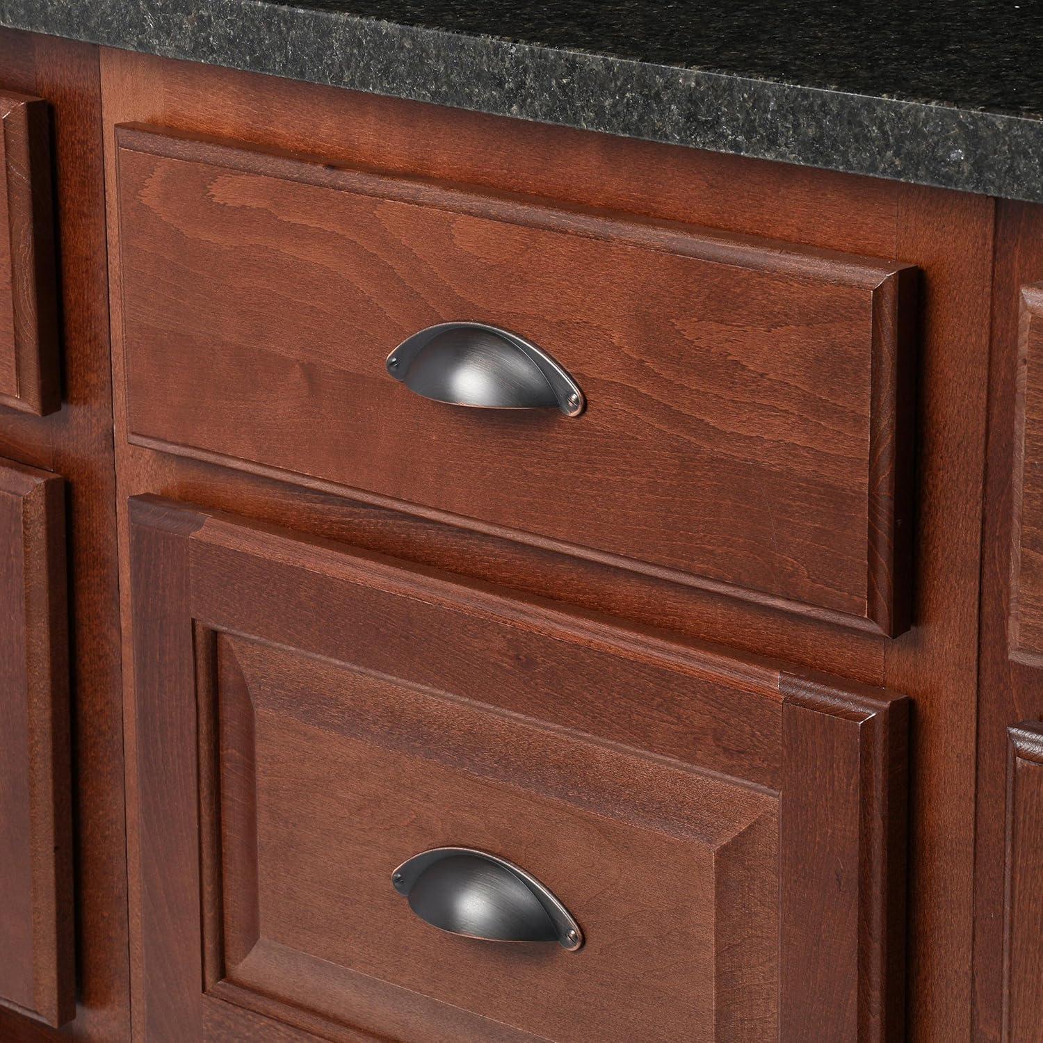imageAmerock Cabinet Cup Pull Oil Rubbed Bronze 212 inch 64 mm Center to Center Cup Pulls 1 Pack Drawer Pull Drawer Handle Cabinet HardwareOil Rubbed Bronze