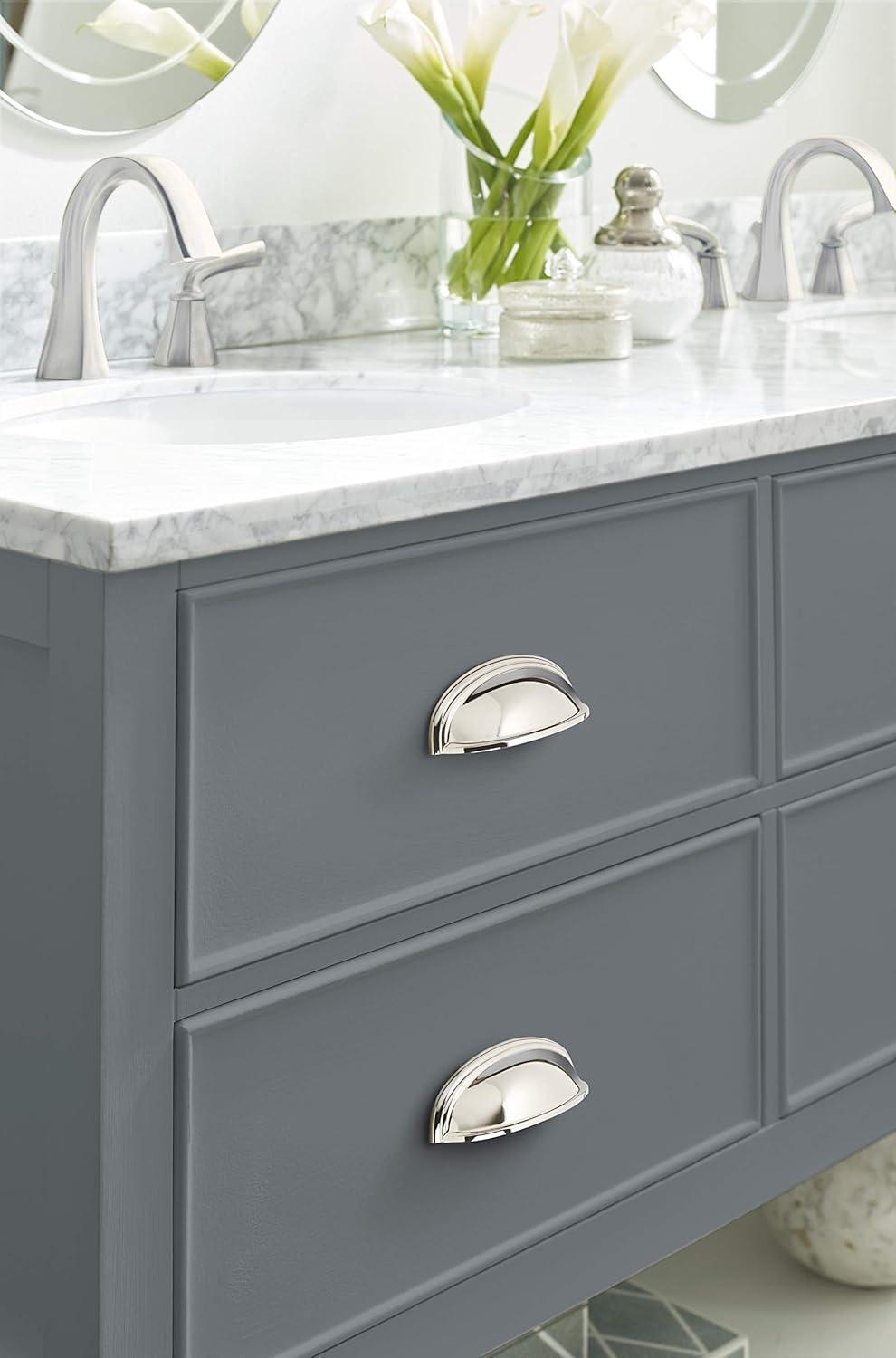 imageAmerock Cabinet Cup Pull Oil Rubbed Bronze 3 inch 76 mm ampamp 4 inch 102 mm Center to Center Ashby 1 Pack Drawer Pull Drawer Handle Cabinet HardwarePolished Nickel