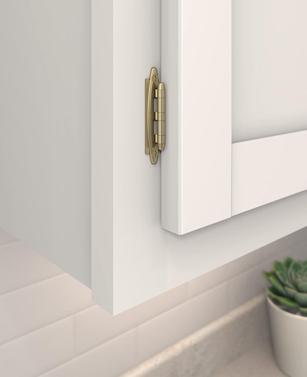 imageAmerock Cabinet Hinge 38 inch 10 mm Inset Polished Chrome 2 Pack SelfClosing Face Mount Cabinet DoorGolden Champagne