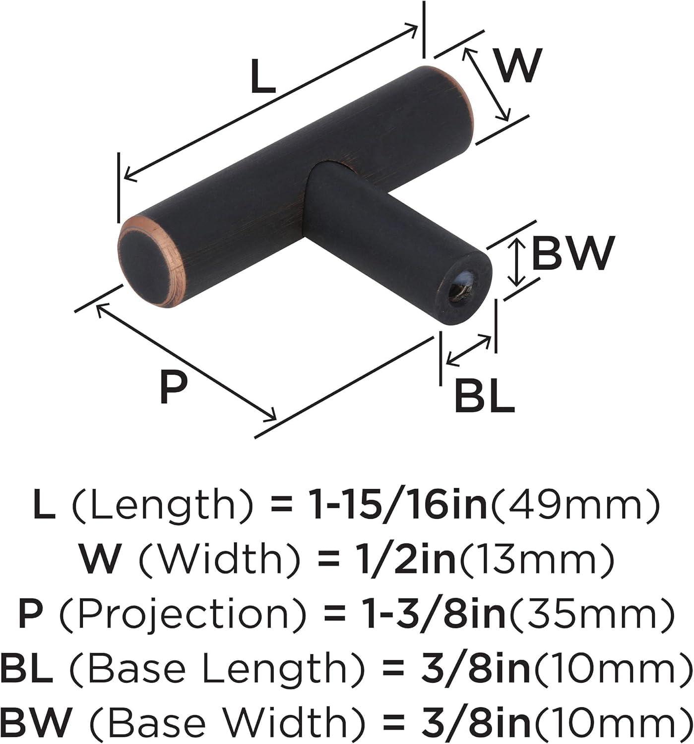 imageAmerock Cabinet Knob Black Bronze 11516 inch 49 mm Length Bar Pulls 1 Pack Drawer Knob Cabinet HardwareOil Rubbed Bronze