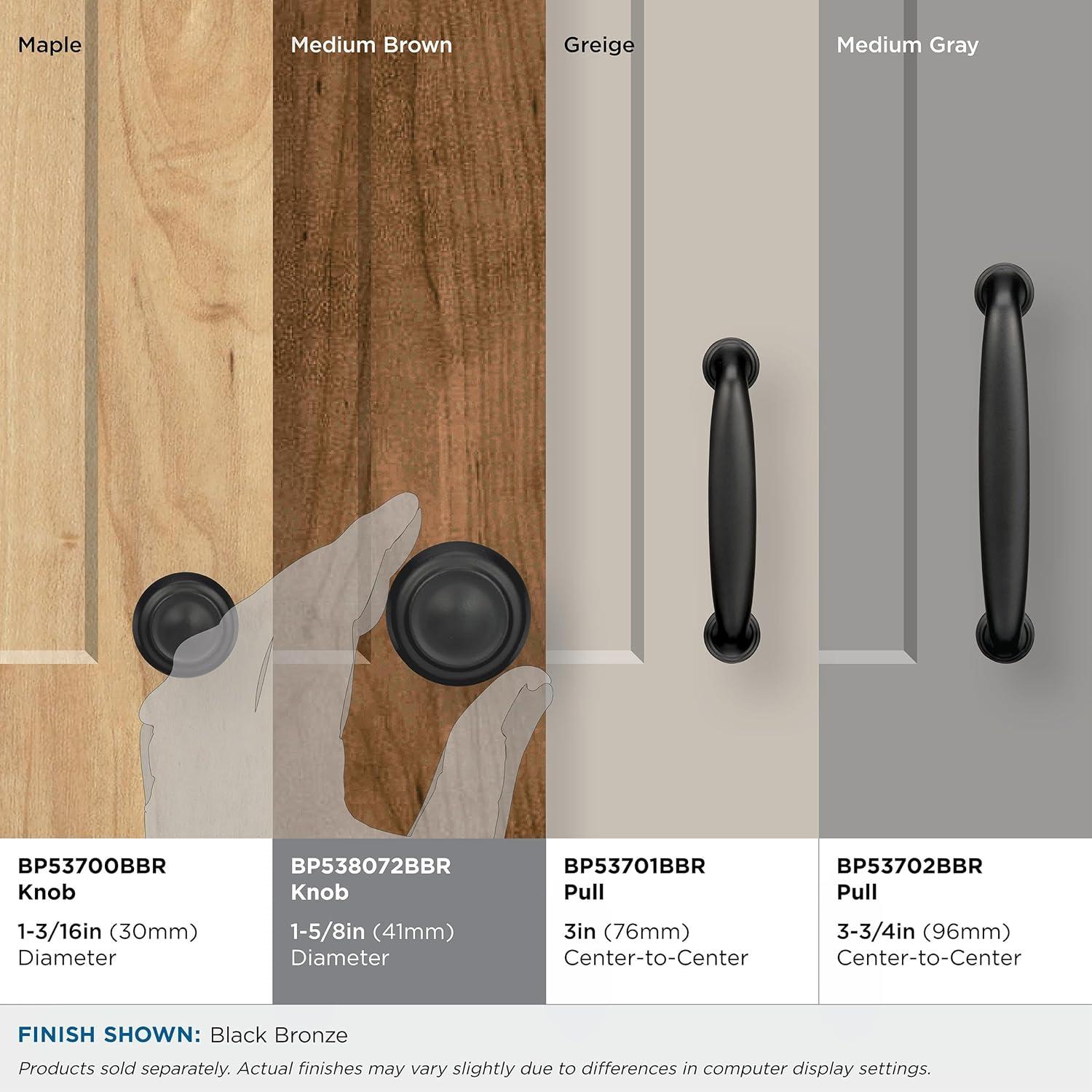 imageAmerock Cabinet Knob Black Bronze 1316 inch 30 mm Diameter Kane 1 Pack Drawer Knob Cabinet HardwareBlack Bronze