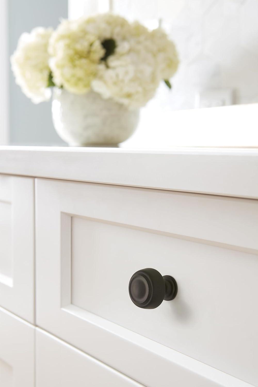 imageAmerock Cabinet Knob Black Bronze 1316 inch 30 mm Diameter Kane 1 Pack Drawer Knob Cabinet HardwareBlack Bronze