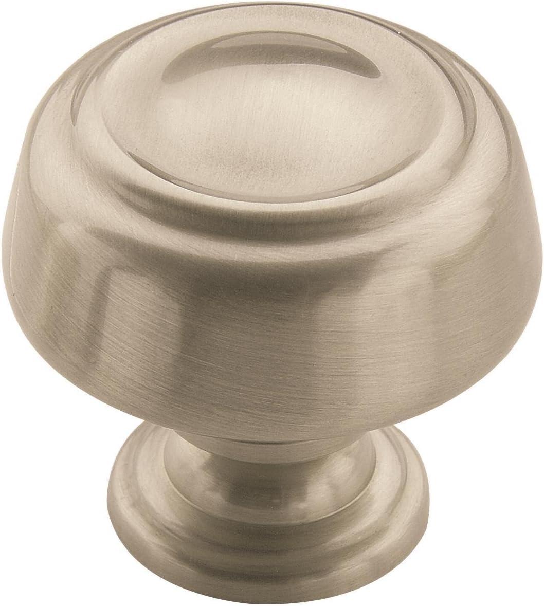 imageAmerock Cabinet Knob Black Bronze 1316 inch 30 mm Diameter Kane 1 Pack Drawer Knob Cabinet HardwareSatin Nickel