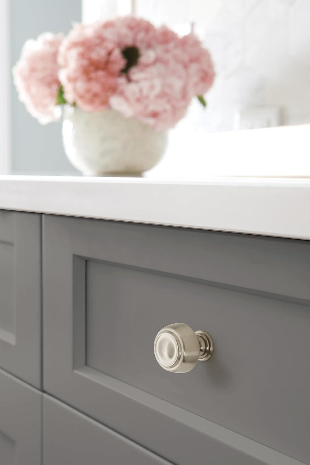 imageAmerock Cabinet Knob Black Bronze 1316 inch 30 mm Diameter Kane 1 Pack Drawer Knob Cabinet HardwareSatin Nickel