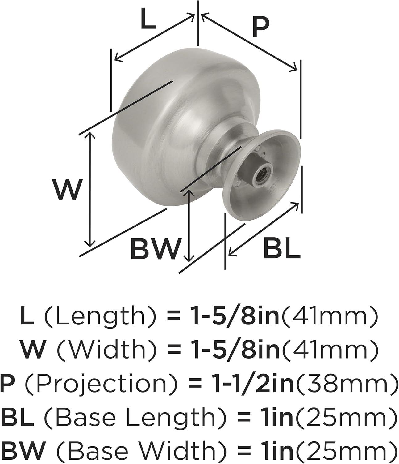 imageAmerock Cabinet Knob Black Bronze 1316 inch 30 mm Diameter Kane 1 Pack Drawer Knob Cabinet HardwareSatin Nickel