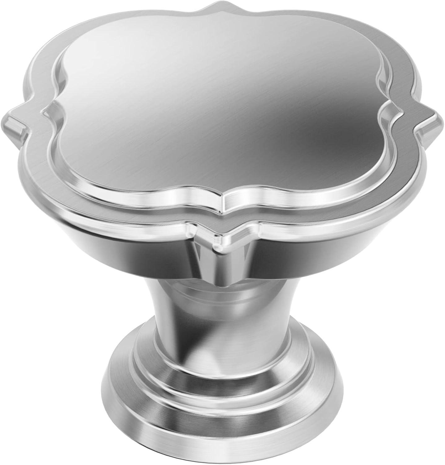 imageAmerock Cabinet Knob Black Bronze 134 inch 44 mm Diameter Grace Revitalize 1 Pack Drawer Knob Cabinet HardwarePolished Chrome