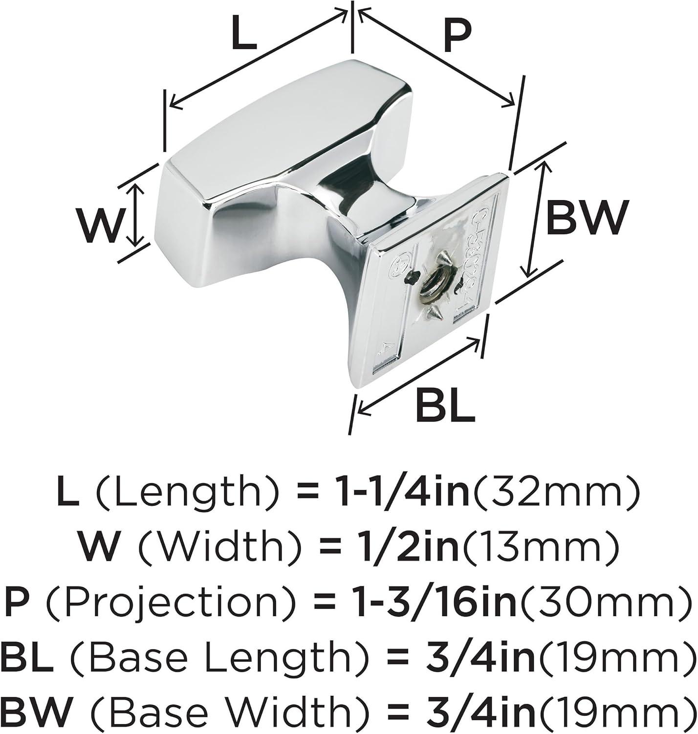 imageAmerock Cabinet Knob Champagne Bronze 112 inch 38 mm Length Mulholland 1 Pack Drawer Knob Cabinet HardwarePolished Chrome