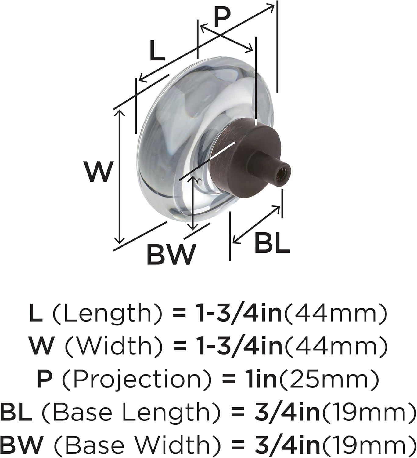 imageAmerock Cabinet Knob ClearOilRubbed Bronze 134 inch 44 mm Diameter Glacio 1 Pack Drawer Knob Cabinet HardwareClearOilRubbed Bronze