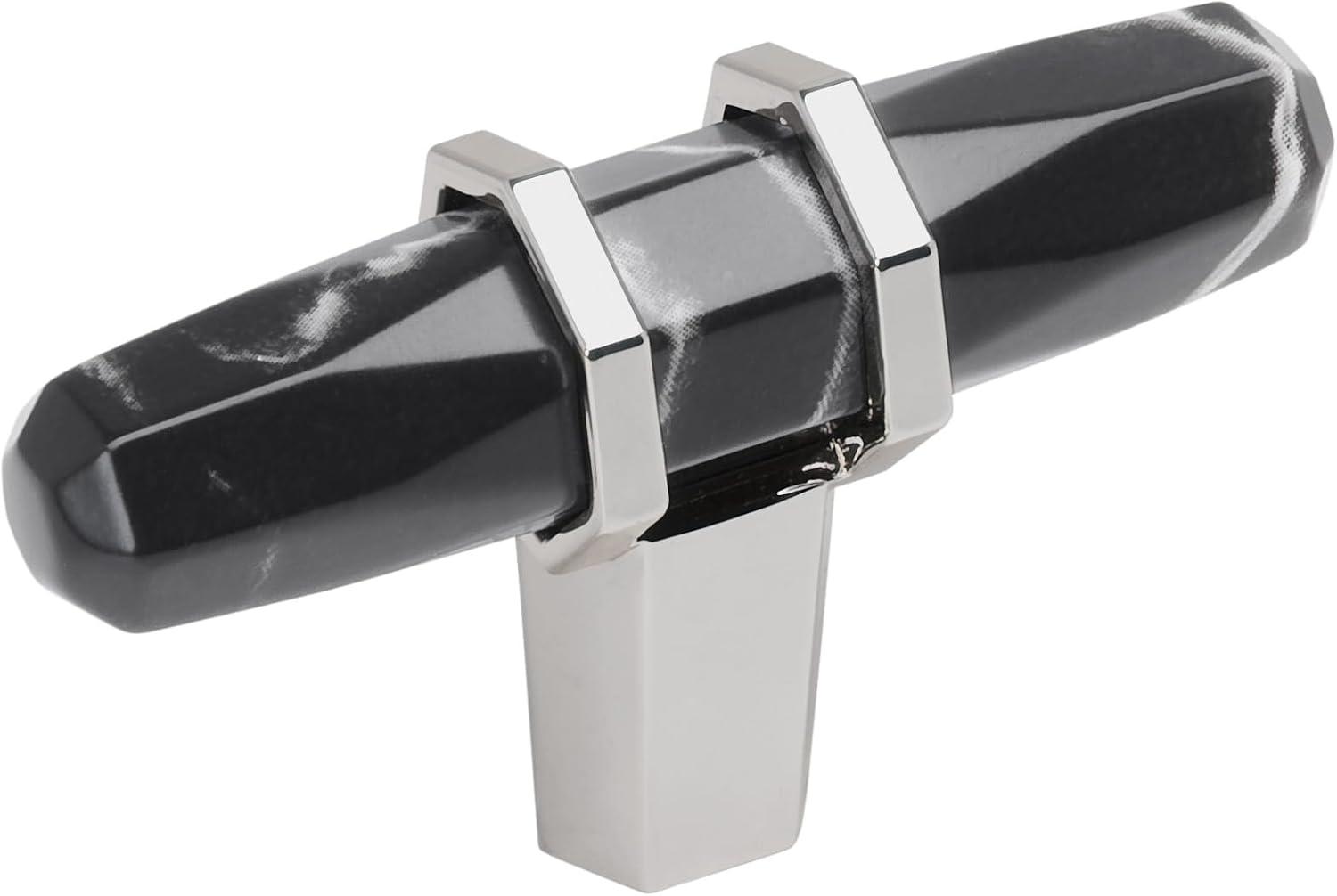 imageAmerock Cabinet Knob Marble WhiteOilRubbed Bronze 212 inch 64 mm Length Carrione 1 Pack Drawer Knob Cabinet HardwareMarble BlackPolished Chrome
