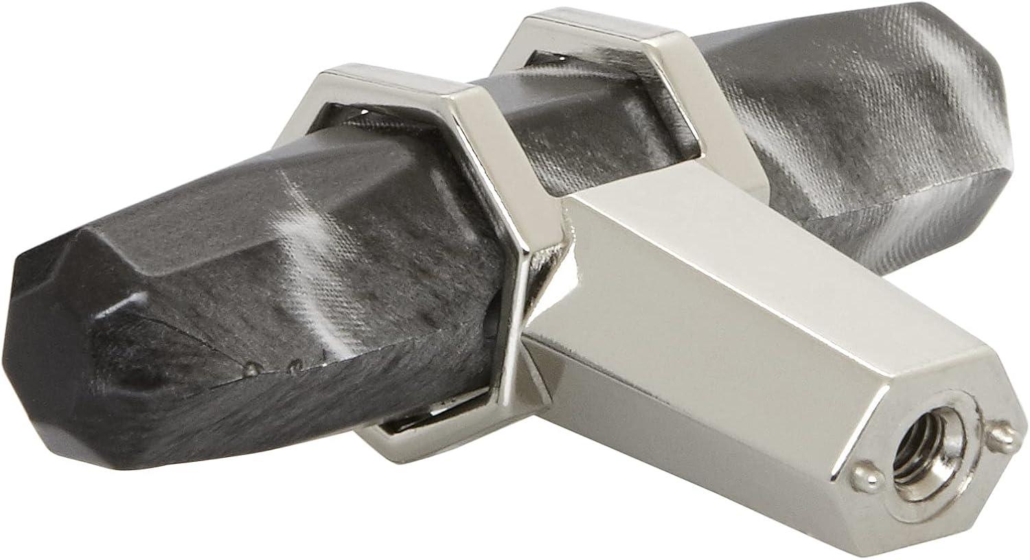 imageAmerock Cabinet Knob Marble WhiteOilRubbed Bronze 212 inch 64 mm Length Carrione 1 Pack Drawer Knob Cabinet HardwareMarble BlackPolished Nickel